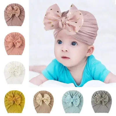 Lovely Shiny Bowknot Baby Cap